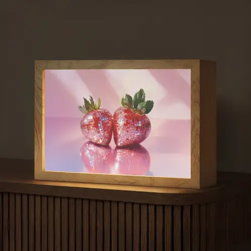 Disco - Fruit - Glitter - Strawberry Light Box met kabel (Tafellamp) klein -z3d_website