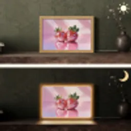 Disco - Fruit - Glitter - Strawberry Light Box met kabel (Tafellamp) klein -sfeer3