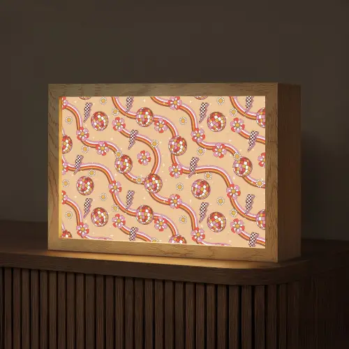 Disco - Patroon - Lijnen Light Box met kabel (Tafellamp) klein 924 -z3d_website
