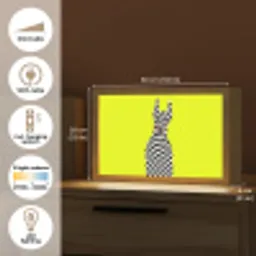 Dobermann - Geblokt - Geel Light Box met kabel (Tafellamp) klein -USP_EN