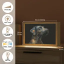 Hond - Zwart - Bloemen Light Box met kabel (Tafellamp) klein -USP_EN
