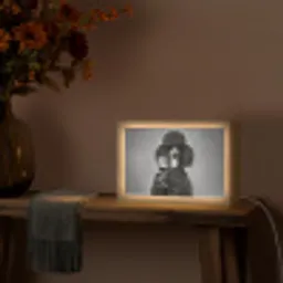 Hond - Krullen - Zonnebril - Wijn Light Box met kabel (Tafellamp) klein -sfeer4