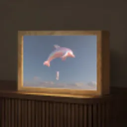 Dolfijn - Roze - Astronaut Light Box met kabel (Tafellamp) klein -z3d_website
