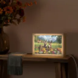 Ezels - Bloemen - Zomers Light Box met kabel (Tafellamp) klein -sfeer4