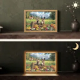 Ezels - Bloemen - Zomers Light Box met kabel (Tafellamp) klein -sfeer3