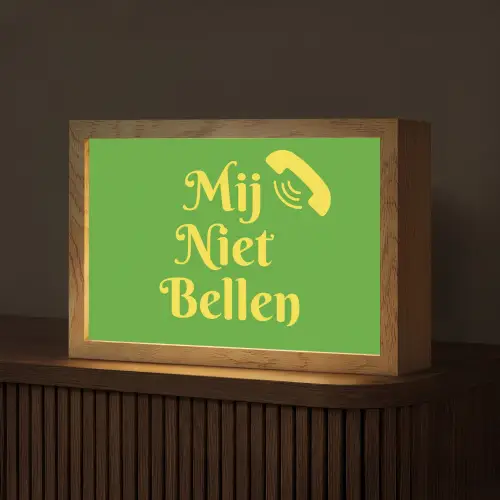 Mij niet bellen - Telefoon - Groen Light Box met kabel (Tafellamp) klein -z3d_website