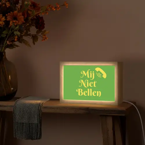 Mij niet bellen - Telefoon - Groen Light Box met kabel (Tafellamp) klein -sfeer4