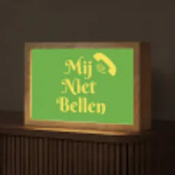 Mij niet bellen - Telefoon - Groen Light Box met kabel (Tafellamp) klein -z3d_website