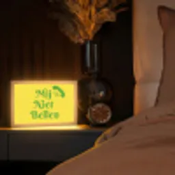 Mij niet bellen - Telefoon - Geel Light Box met kabel (Tafellamp) klein -sfeer1