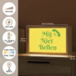 Mij niet bellen - Telefoon - Geel Light Box met kabel (Tafellamp) klein -USP_EN