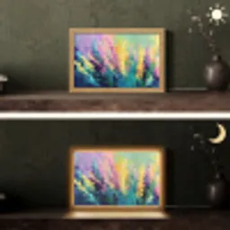 Dromerige - Langgerekte bloemen Light Box met kabel (Tafellamp) klein -sfeer3