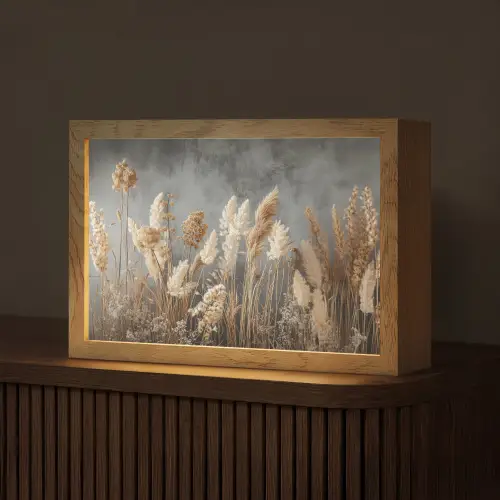 Gedroogde Veldbloemen - Grijs - Beton Light Box met kabel (Tafellamp) klein -z3d_website