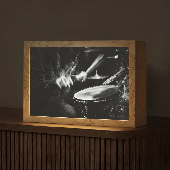 Drummer - Zwart - Drumstel Light Box met kabel (Tafellamp) klein -z3d_website