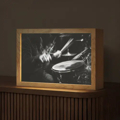Drummer - Zwart - Drumstel Light Box met kabel (Tafellamp) klein -z3d_website