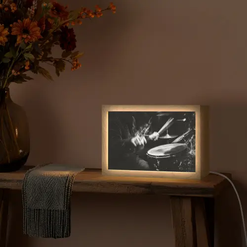 Drummer - Zwart - Drumstel Light Box met kabel (Tafellamp) klein -sfeer4