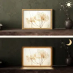 Droogbloemen - Beige - Planten - Wit Light Box met kabel (Tafellamp) klein -sfeer3