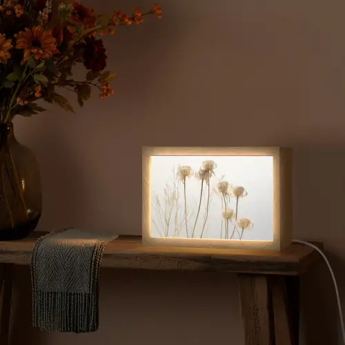 Droogbloemen - Natuur - Botanisch Light Box met kabel (Tafellamp) klein -sfeer4
