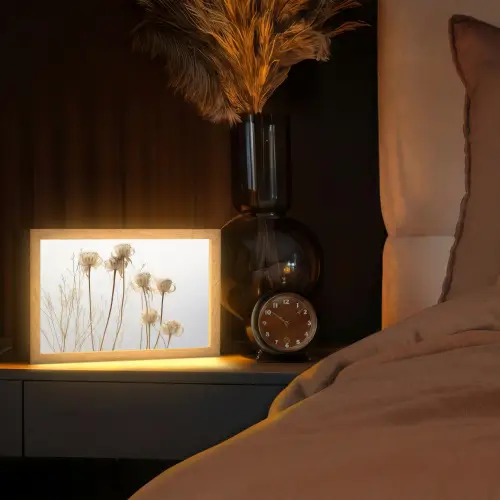 Droogbloemen - Natuur - Botanisch Light Box met kabel (Tafellamp) klein -sfeer1