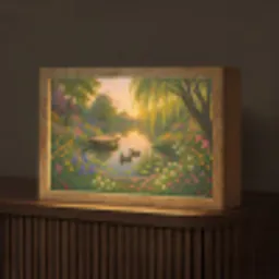 Eenden - Vijver - Bloemen Light Box met kabel (Tafellamp) klein -z3d_website