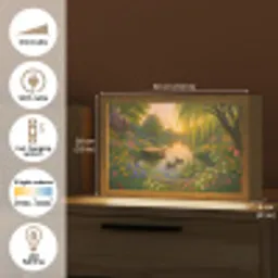 Eenden - Vijver - Bloemen Light Box met kabel (Tafellamp) klein -USP_EN