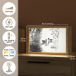 Eenden - Waterlelies - Riet - Zwart Light Box met kabel (Tafellamp) klein -USP_EN
