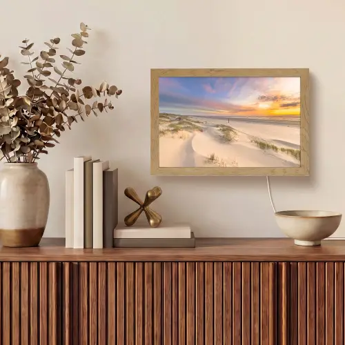 Duinen - Strand - Zonsondergang - Natuur - Zomer Light Box met kabel (Tafellamp) klein -sfeer2