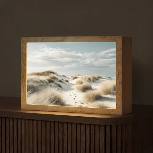Duinen - Gras - Sporen - Wolken Light Box met kabel (Tafellamp) klein -z3d_website