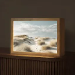 Duinen - Gras - Sporen - Wolken Light Box met kabel (Tafellamp) klein -z3d_website