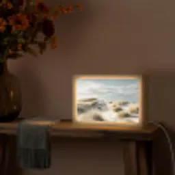 Duinen - Gras - Sporen - Wolken Light Box met kabel (Tafellamp) klein -sfeer4