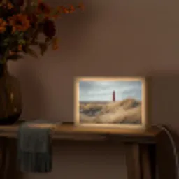 Duinen - Vuurtoren - Rood - Lucht Light Box met kabel (Tafellamp) klein -sfeer4