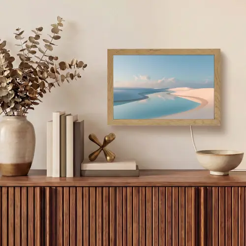 Duinen - Waterplas - Oneindige rust Light Box met kabel (Tafellamp) klein -sfeer2