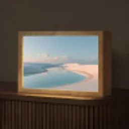 Duinen - Waterplas - Oneindige rust Light Box met kabel (Tafellamp) klein -z3d_website