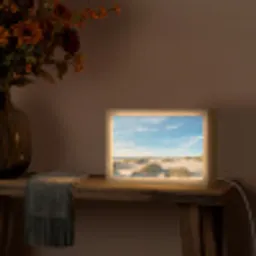Duinen - Zomer - Landschap - Zee - Strand Light Box met kabel (Tafellamp) klein -sfeer4