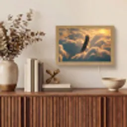 Adelaar - Wolken - Zon Light Box met kabel (Tafellamp) klein -sfeer2