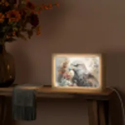Arend - Adelaar - Vogel - Bloemen - Natuur Light Box met kabel (Tafellamp) klein -sfeer4