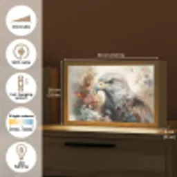 Arend - Adelaar - Vogel - Bloemen - Natuur Light Box met kabel (Tafellamp) klein -USP_EN