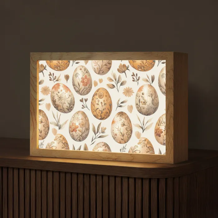 Paaseieren - Bruin - Bloemen Light Box met kabel (Tafellamp) klein -z3d_website