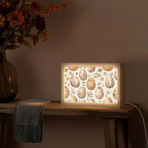 Paaseieren - Bruin - Bloemen Light Box met kabel (Tafellamp) klein -sfeer4