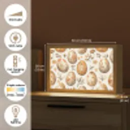 Paaseieren - Bruin - Bloemen Light Box met kabel (Tafellamp) klein -USP_EN
