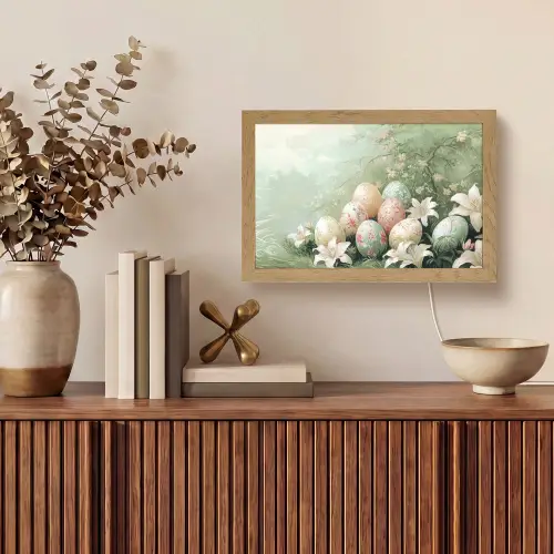 Paaseieren - Pasteltinten - Bloemen Light Box met kabel (Tafellamp) klein -sfeer2