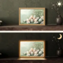 Paaseieren - Pasteltinten - Bloemen Light Box met kabel (Tafellamp) klein -sfeer3