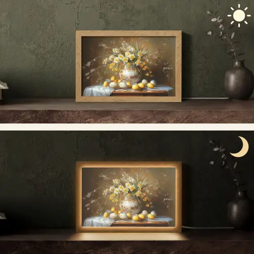 Paaseieren - Stilleven - Vaas Light Box met kabel (Tafellamp) klein -sfeer3