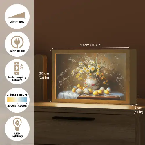 Paaseieren - Stilleven - Vaas Light Box met kabel (Tafellamp) klein -USP_EN