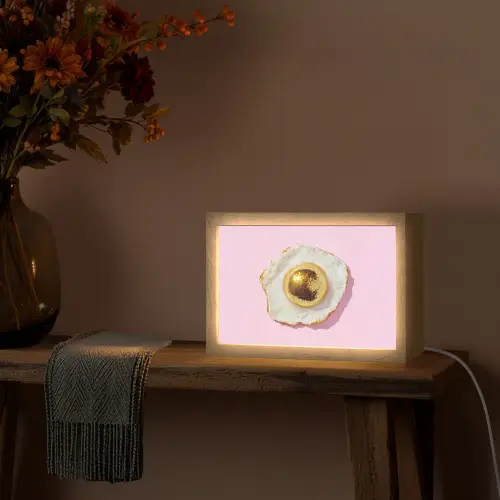 Ei - Disco - Ontbijt - Glitter Light Box met kabel (Tafellamp) klein -sfeer4