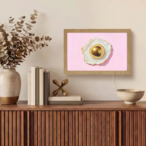 Ei - Disco - Ontbijt - Glitter Light Box met kabel (Tafellamp) klein -sfeer2