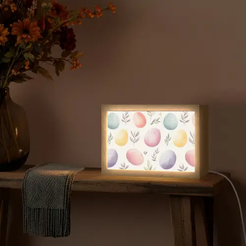 Eieren - Kleurrijk - Patroon Light Box met kabel (Tafellamp) klein -sfeer4