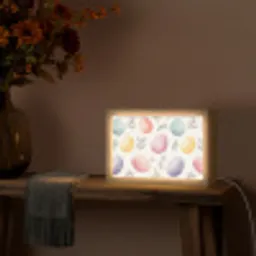 Eieren - Kleurrijk - Patroon Light Box met kabel (Tafellamp) klein -sfeer4