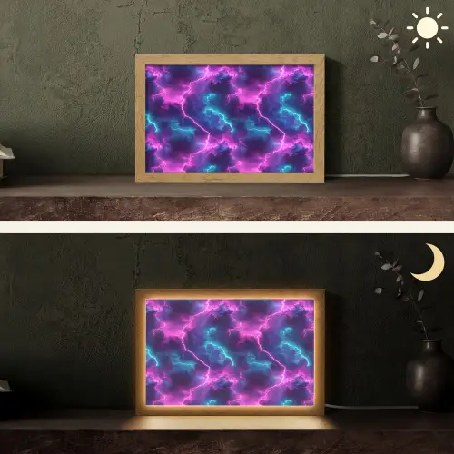 Elektrisch - Neon - Lucht Light Box met kabel (Tafellamp) klein 924 -sfeer3