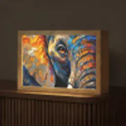 Olifant - Kunst - Dieren Light Box met kabel (Tafellamp) klein -z3d_website