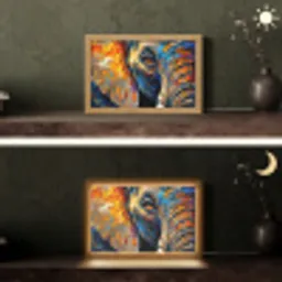 Olifant - Kunst - Dieren Light Box met kabel (Tafellamp) klein -sfeer3